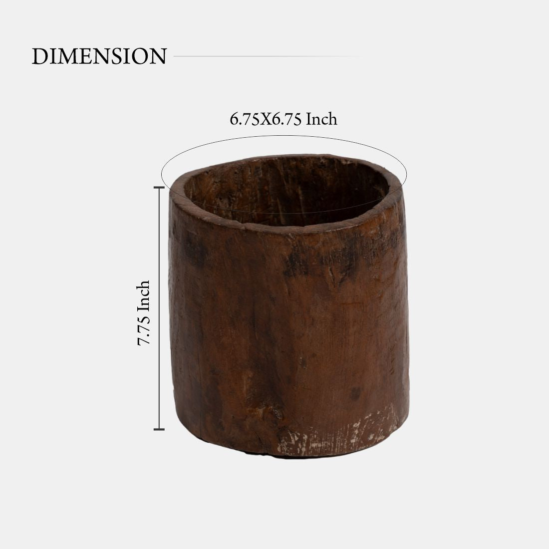 Old indian Barte pot made up of Old Teak Wood