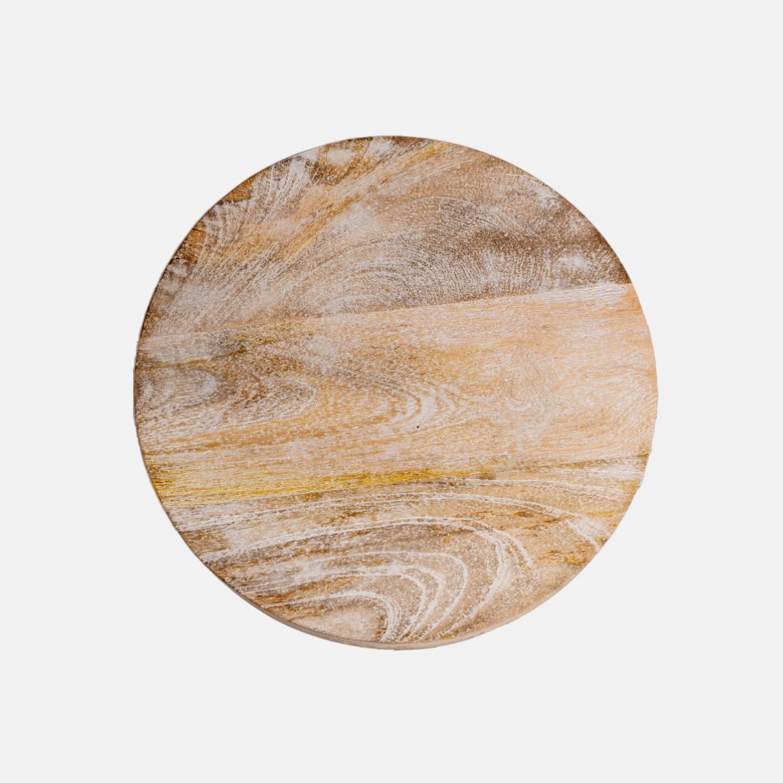 Sandblasted Distress White Mango Wood Finish Side table