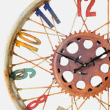 Wall Clock Madeup Of Old Moped Wheel Rim And Bicycle Gear
