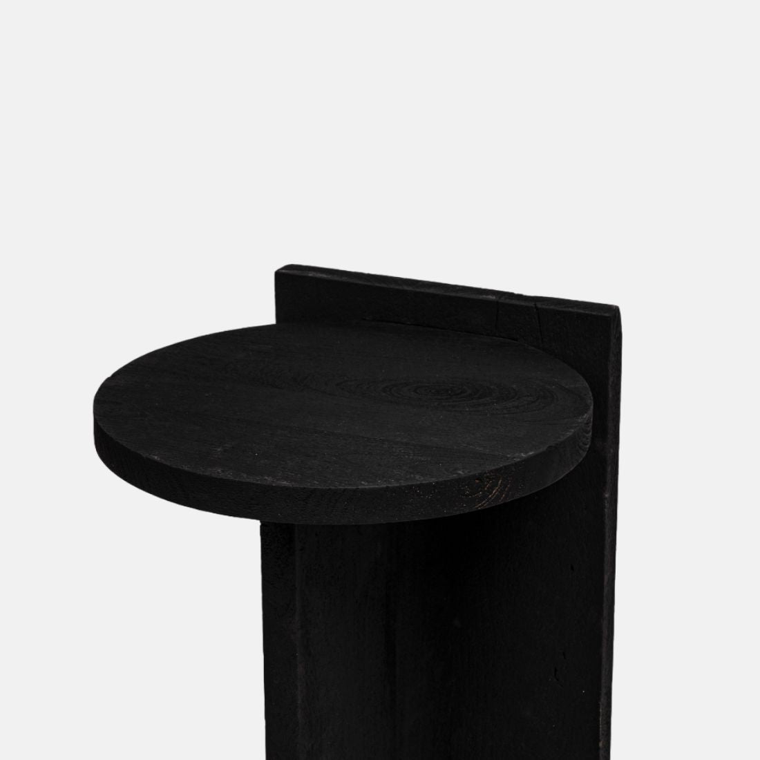 Black Sandblasted Mango Wood Finish Side Table