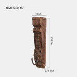 Old Teak Wood Hand Carving Wall Hook