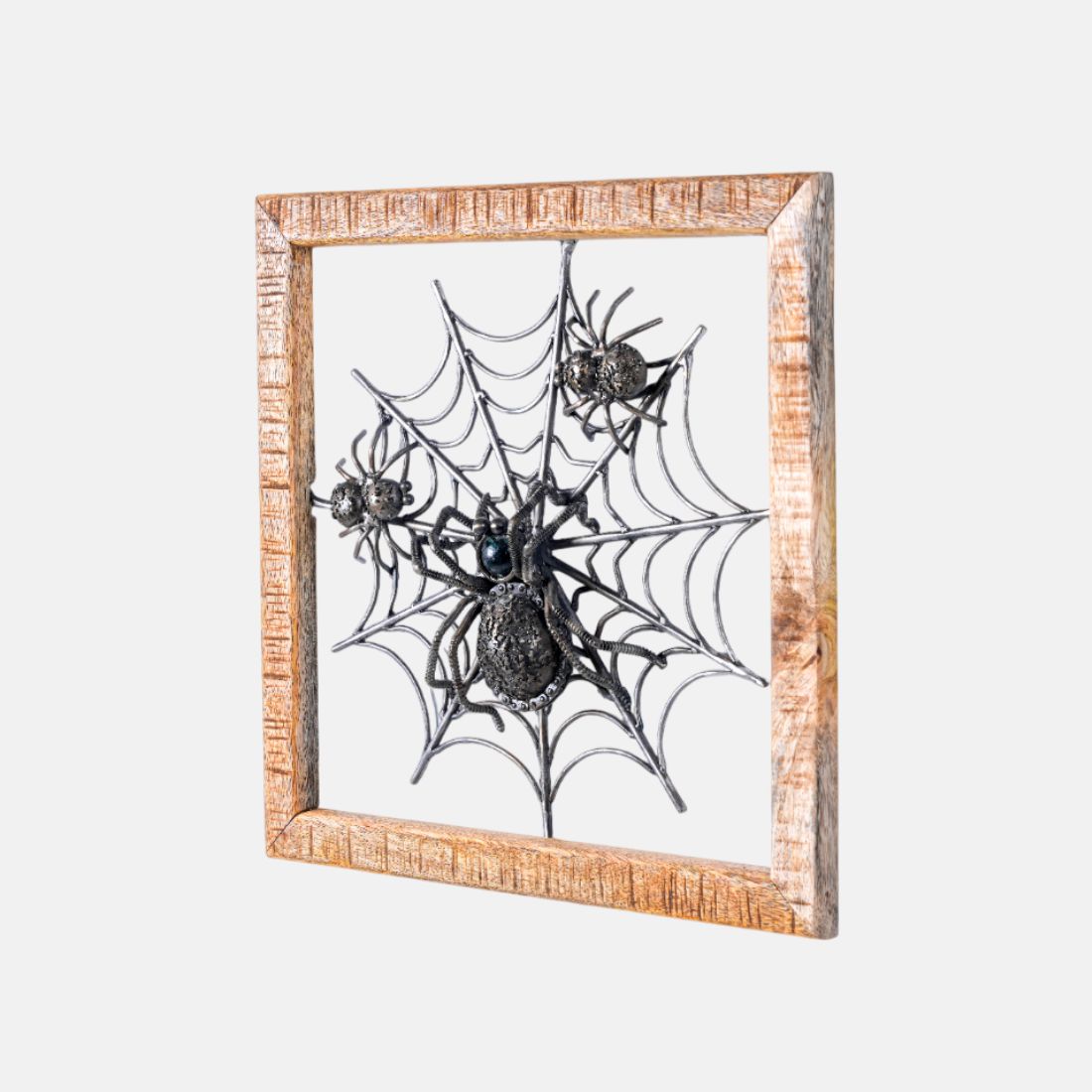 Natural Wood Finish And Natural Metal Finish Spider Web Frame