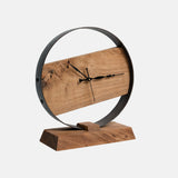 Natural Wood And Metal Finish Table Clock