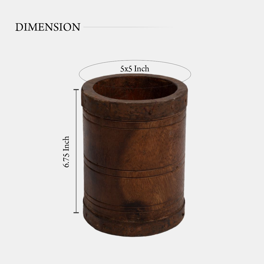 Old Teak Wood Indian Barte Pot