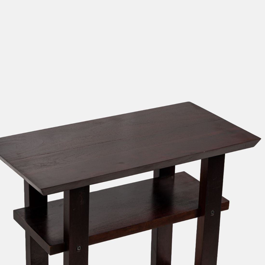 Acacia Wood Walnut Brown Side Table