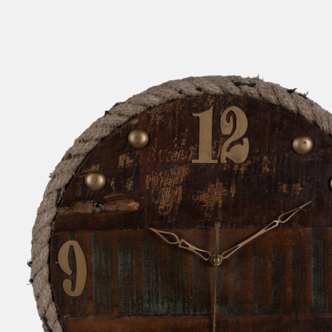 Wall Clock Made Up Of Old Reclaimed Colourful Wood