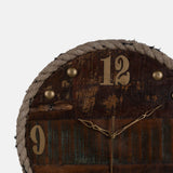 Wall Clock Made Up Of Old Reclaimed Colourful Wood