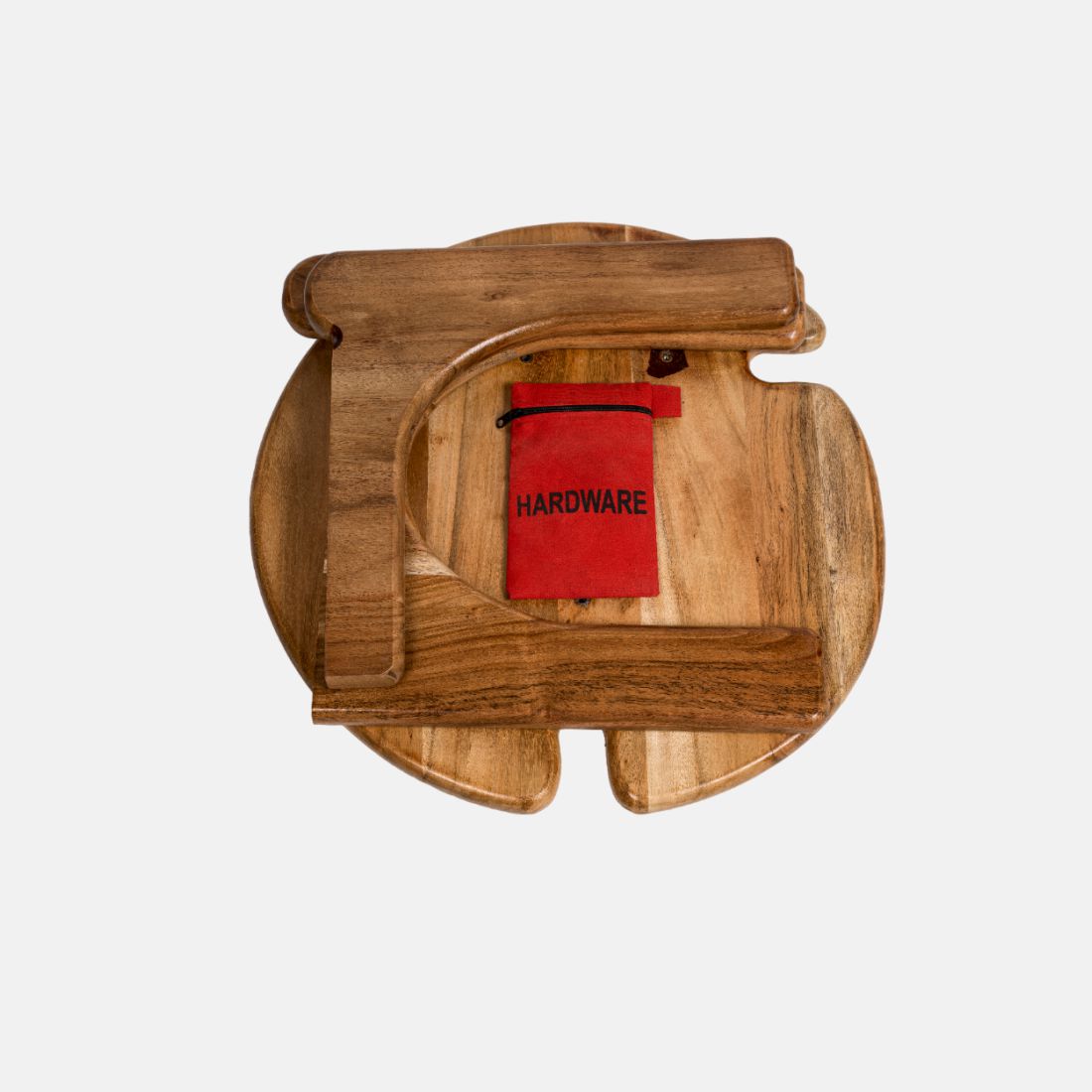 Premium Round wood side table Natural Acacia wood Finish Easy to Build