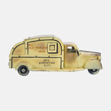Vintage Distress White Metal Finish Garbage Truck Storage