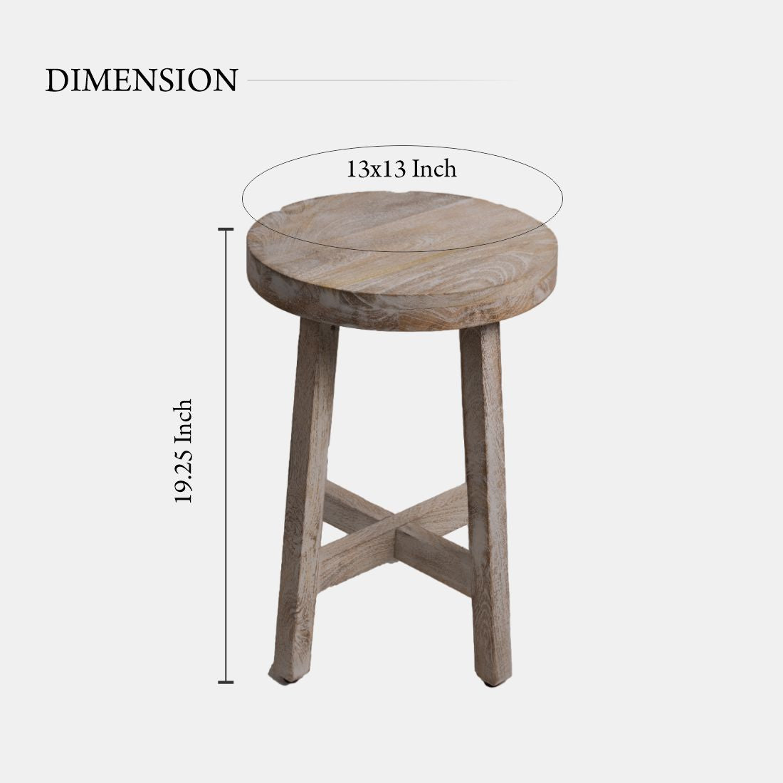 Sandblasted Distress White Mango Wood Finish Side table