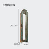 Sleek Arch Design Mirror Frame Made Up Of Old Reclaimed Colorful Wood