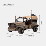 Rustic Vintage Metal Army Jeep For Your Home Kitchen Dining Table, Tabletop And Storage Decor