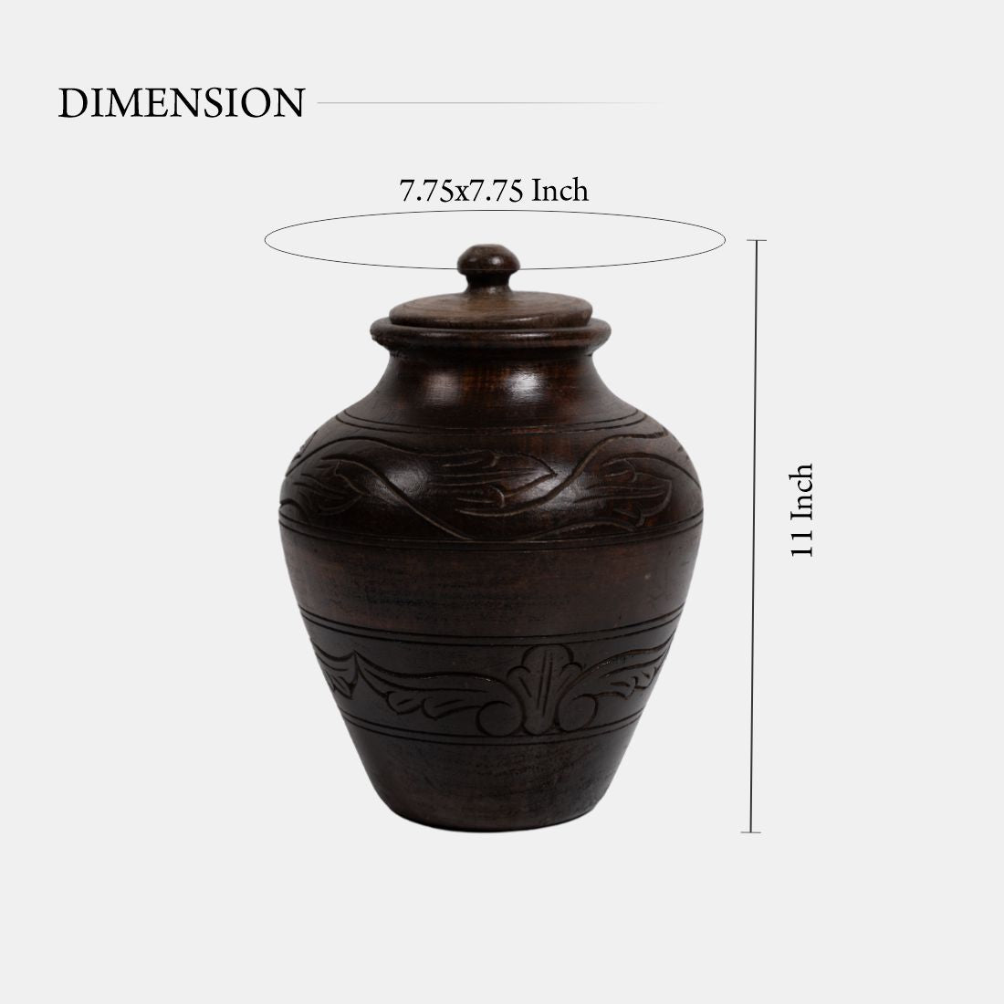 Old Teak Wood Vintage Curd Pot