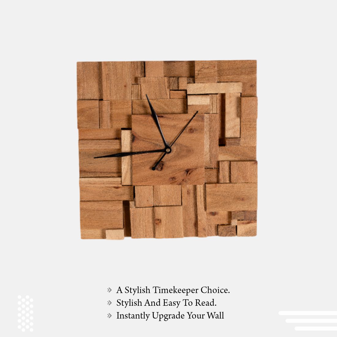 Sandblasted Acacia Natural Wood Wall Clock