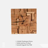 Sandblasted Acacia Natural Wood Wall Clock