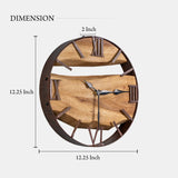 Acacia Wood And Rustic Metal Finish Wall clock