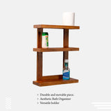 Mango Wood Light Brown Wall Mount Shelf