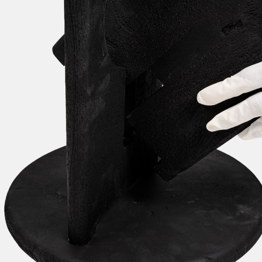 Black Sand Blasted Mango Wood Side Table