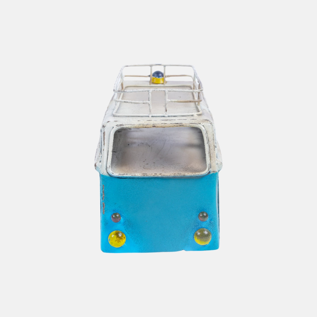 Vintage Blue And White Metal Finish Wolks Vegan Ambulance