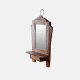 Old Teak Wood Indian Vintage Wall Mount Mirror