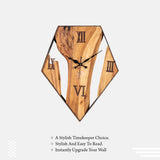 Acacia Wood And Rustic Iron Finish Wall Clock