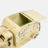Vintage Distress White Metal Finish Garbage Truck Storage