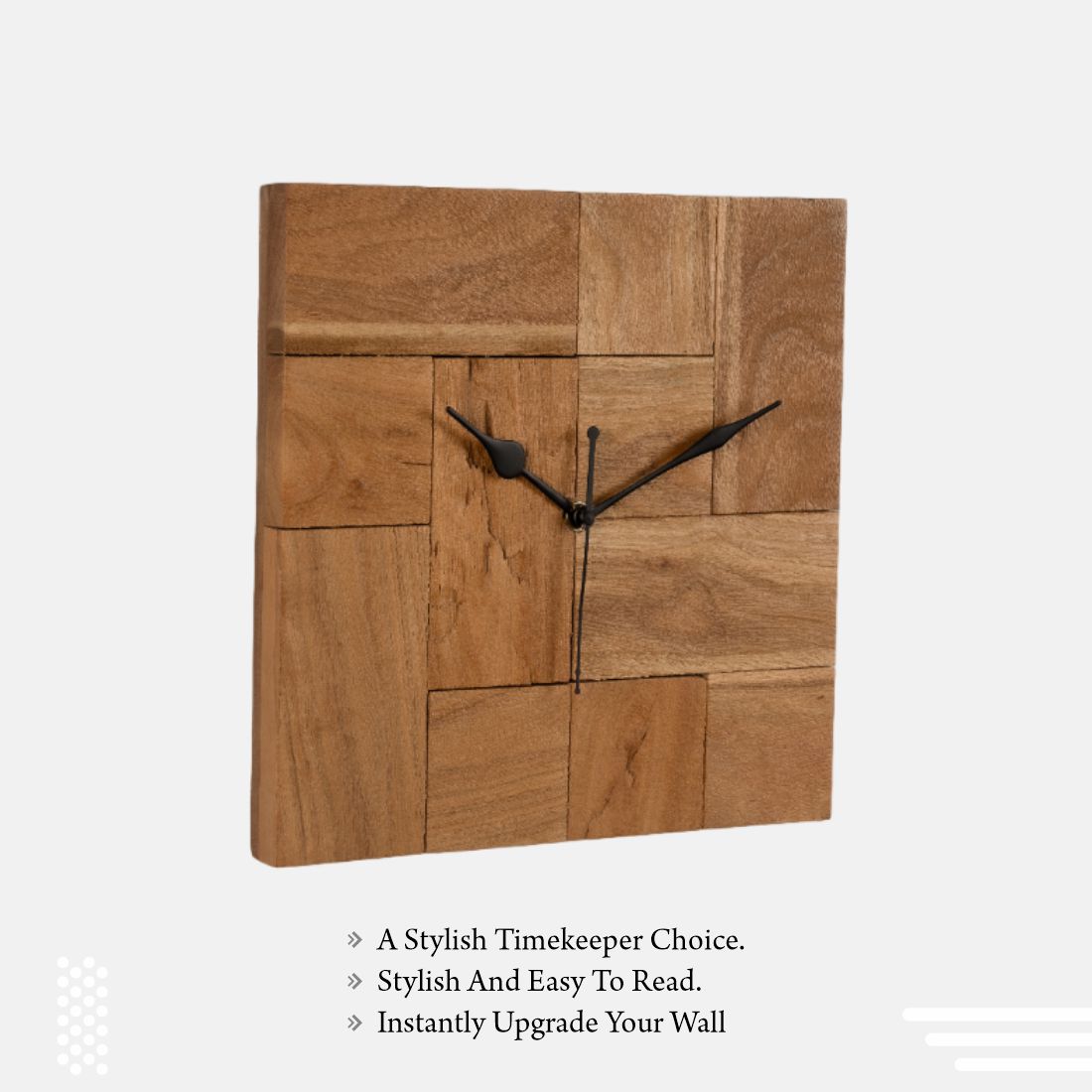 Natural Wood Finish Wall Clock
