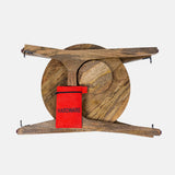 Mango Wood Light Walnut Wood Finish Side Table