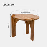 Premium Round wood side table Natural Acacia wood Finish Easy to Build