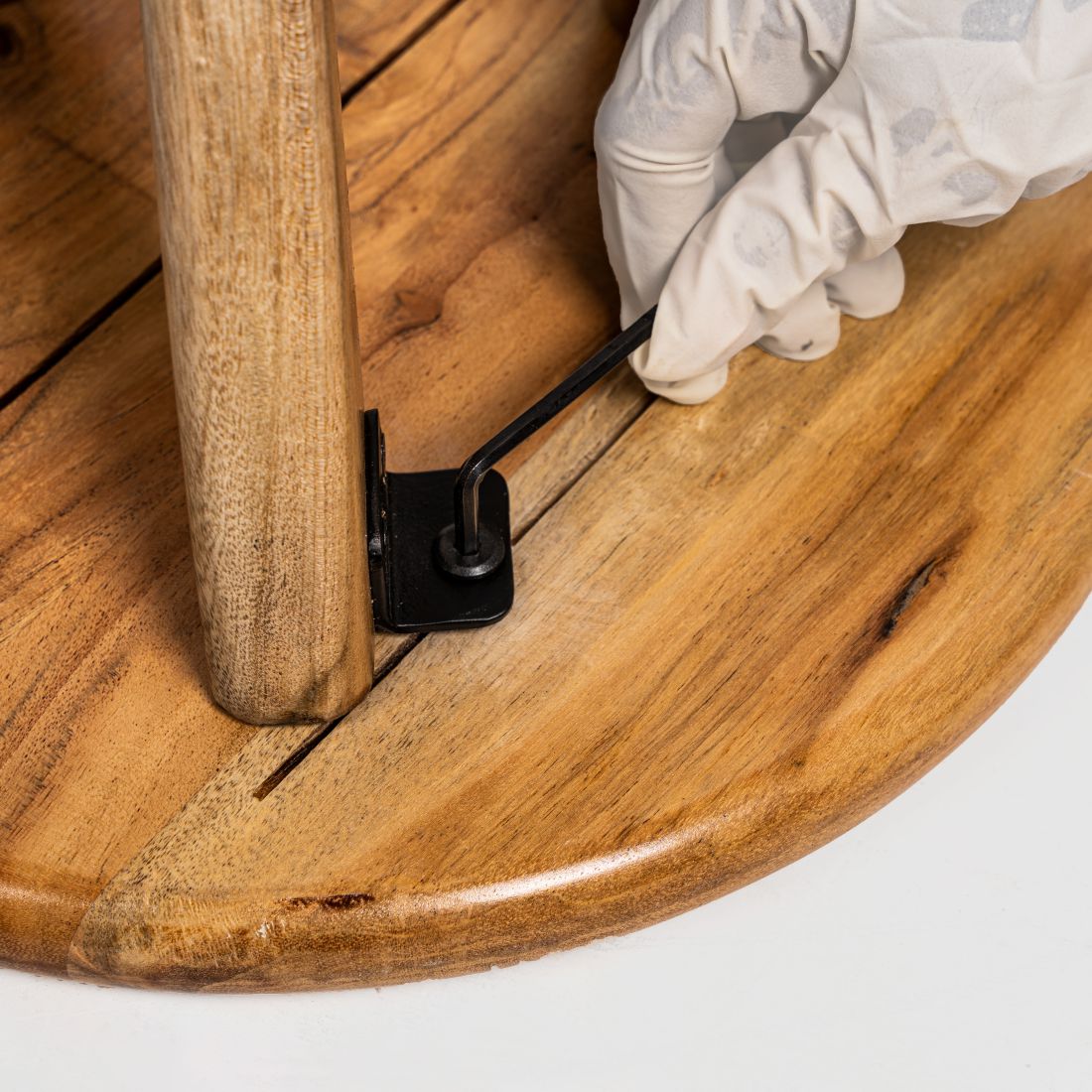 Natural Acacia Wood Side Table