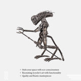 Alien Modern Home Decor Sculpture Recycled Handcrafted Metal art and Natural Iron Finish