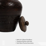 Old Teak Wood Vintage Curd Pot