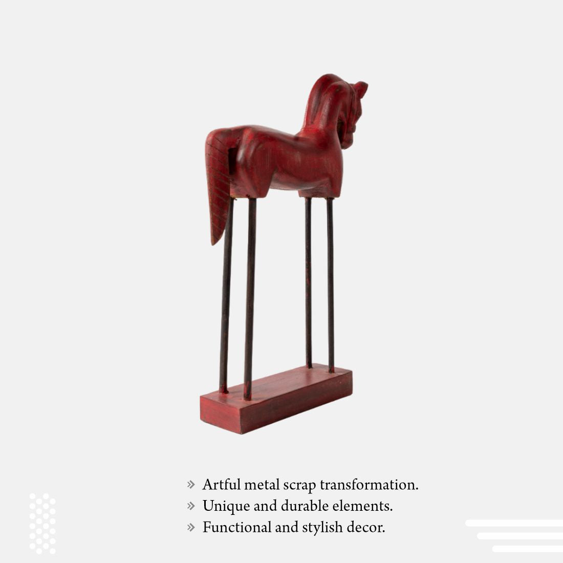 Old Teak Wood Old Indian Decorative Horse