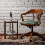 Black Mango Wood And White Marble Veener Side Table