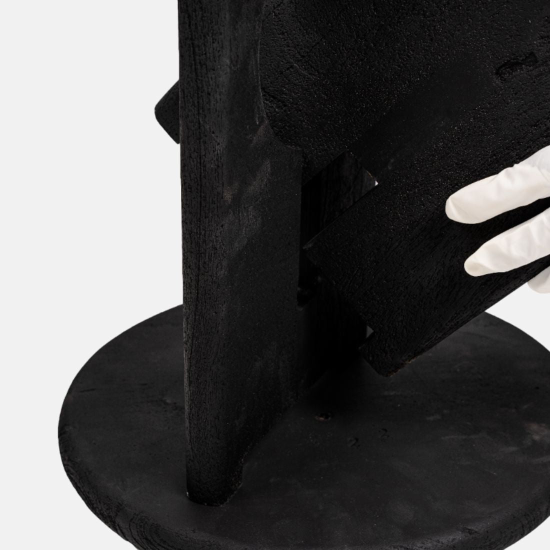 Black Sandblasted Mango Wood Finish Side Table