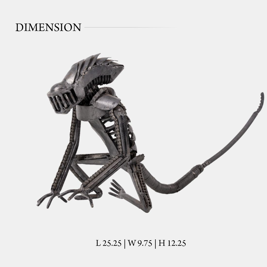 Alien Modern Home Decor Sculpture Recycled Handcrafted Metal art and Iron Finish