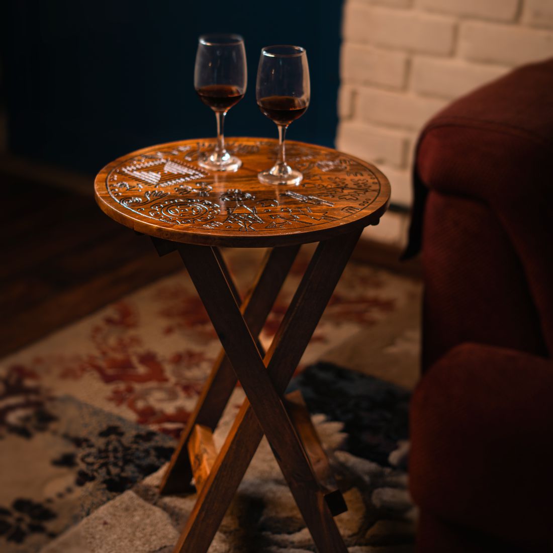 Mango Wood Honey Brown Side Table
