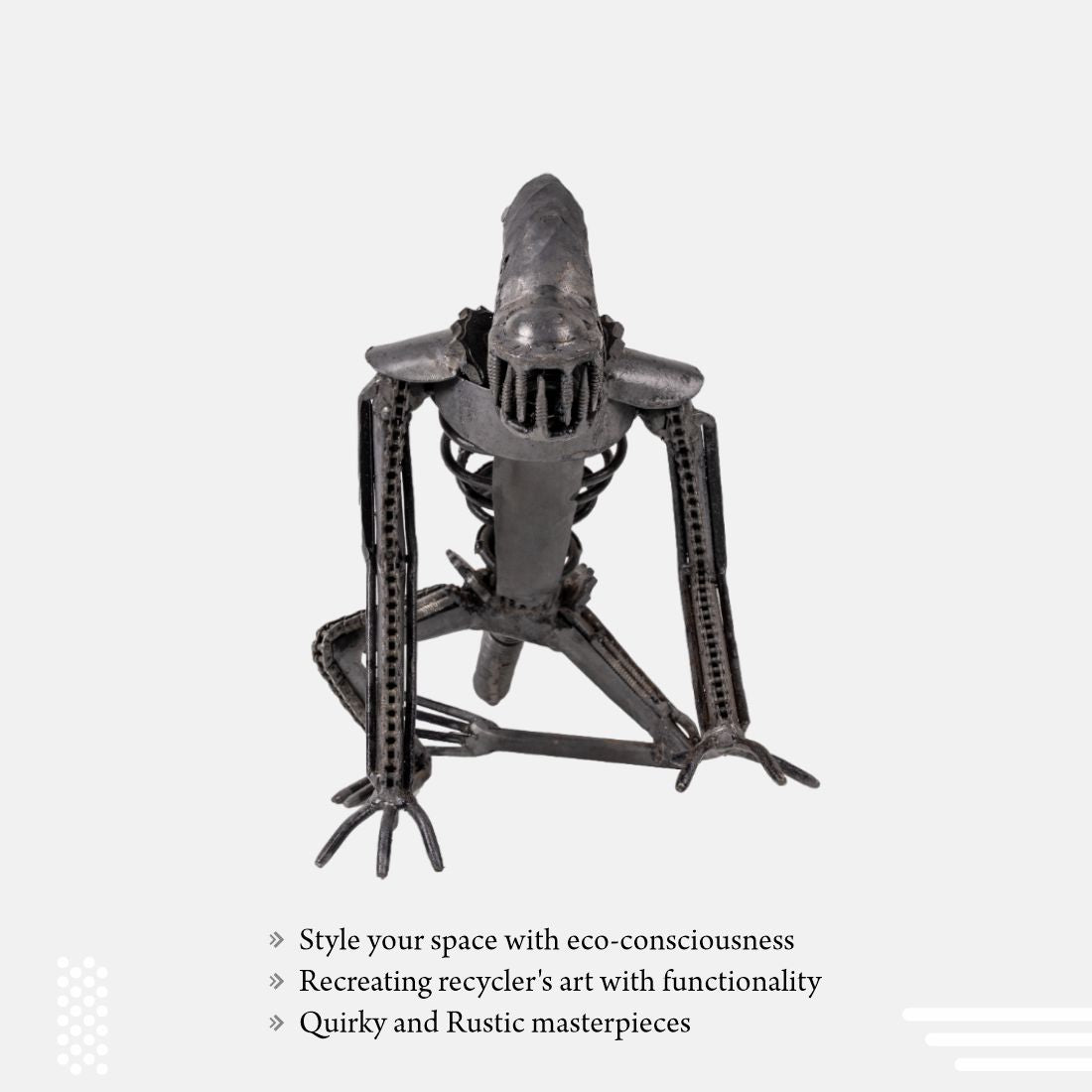 Alien Modern Home Decor Sculpture Recycled Handcrafted Metal art and Iron Finish