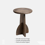 Water Base Black Mango Wood Finish Side Table