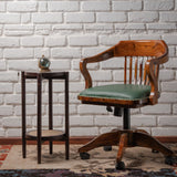 Mango Wood And Cane Round Dark Walnut Side Table