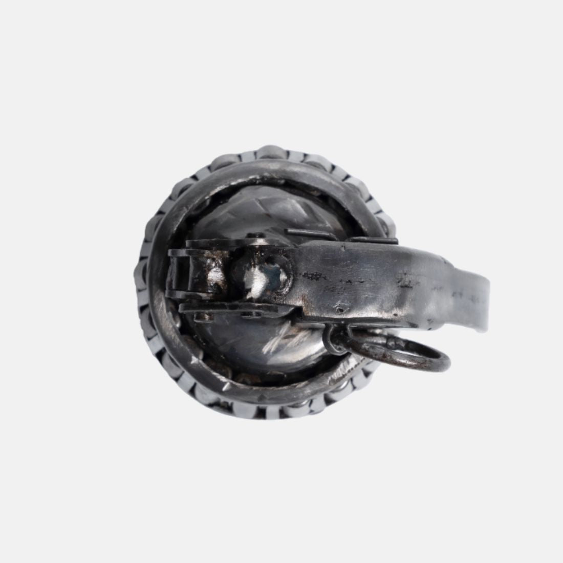 Paper Weight Made Up Of Recycled Metal In A shape Of Hand Granade