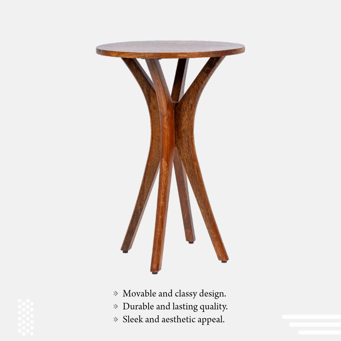 Mango Wood Honey Brown Side Table Easy to Build