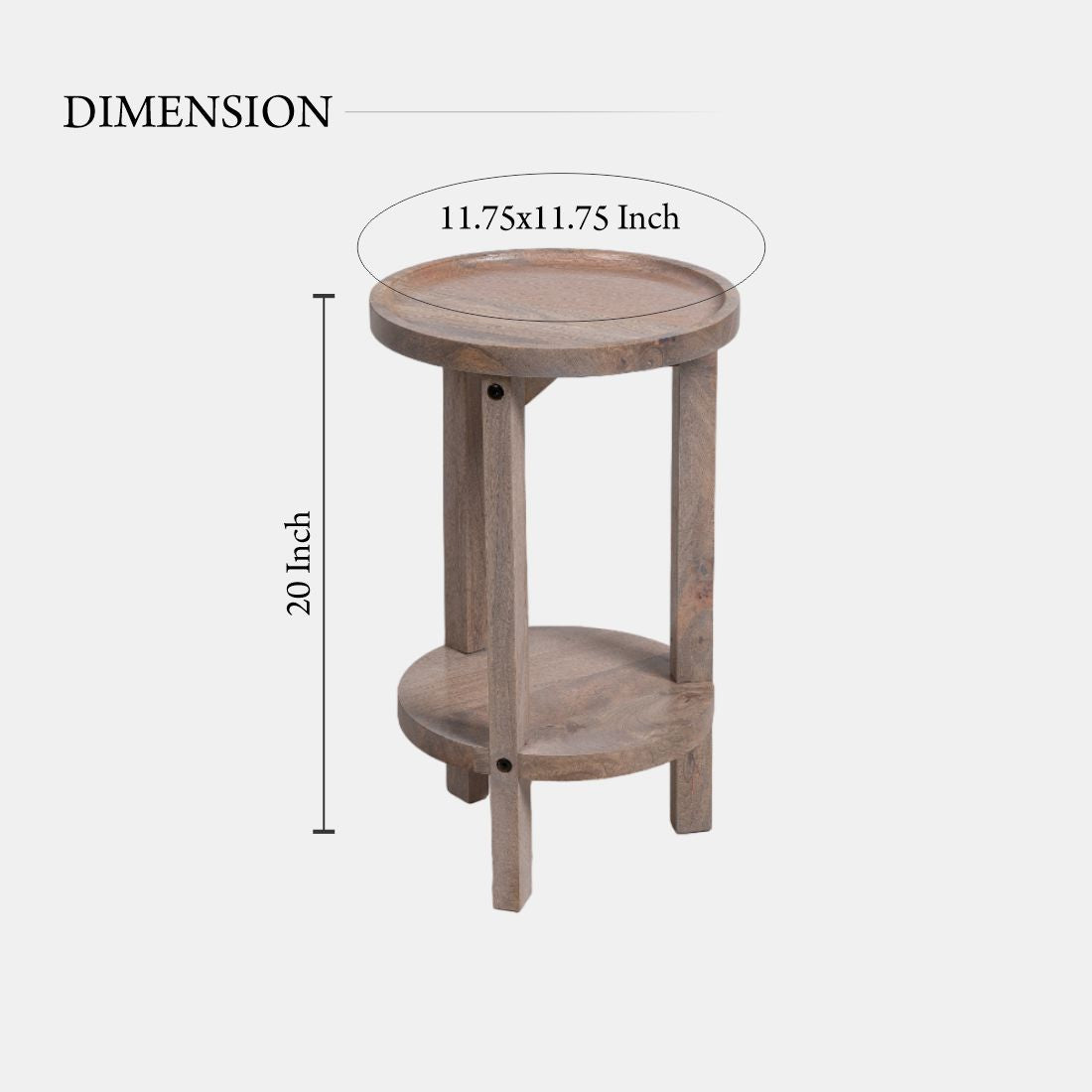 Mango Wood Smoke White Side Table