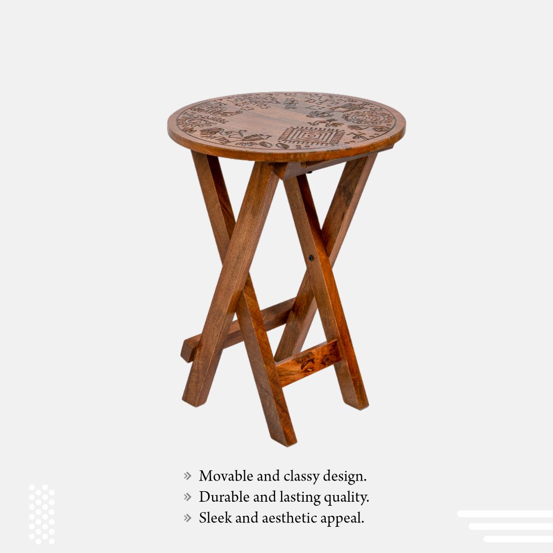Mango Wood Honey Brown Side Table