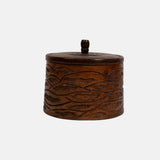 Hand-Carved Old Teak Wooden Pot