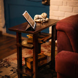 Acacia Wood Walnut Brown Side Table