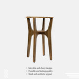 Mango Wood Light Walnut Wood Finish Side Table