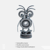 Paper Weight Made Up Of Recycled Metal In A shape Of Owl