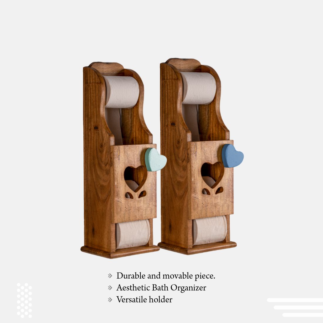 Acacia Wood Wall Mount Toilet Paper Roll Holder