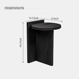 Black Sandblasted Mango Wood Finish Side Table